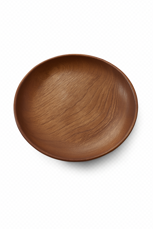 Assiettes plates bois artisanales style rustique service table - vue 2 sur 2