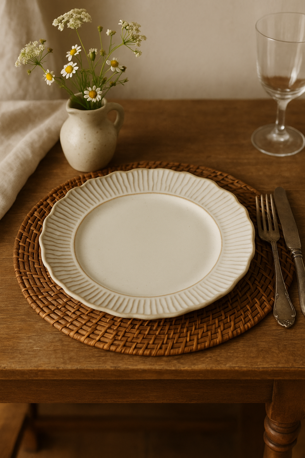 Assiettes plates ceramique relief retro pour restaurant desserts - vue 3 sur 3