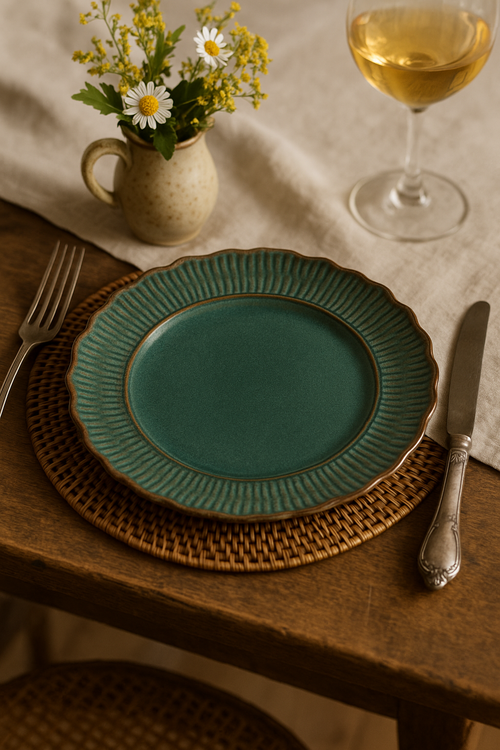 assiettes plates ceramique relief retro restaurant design