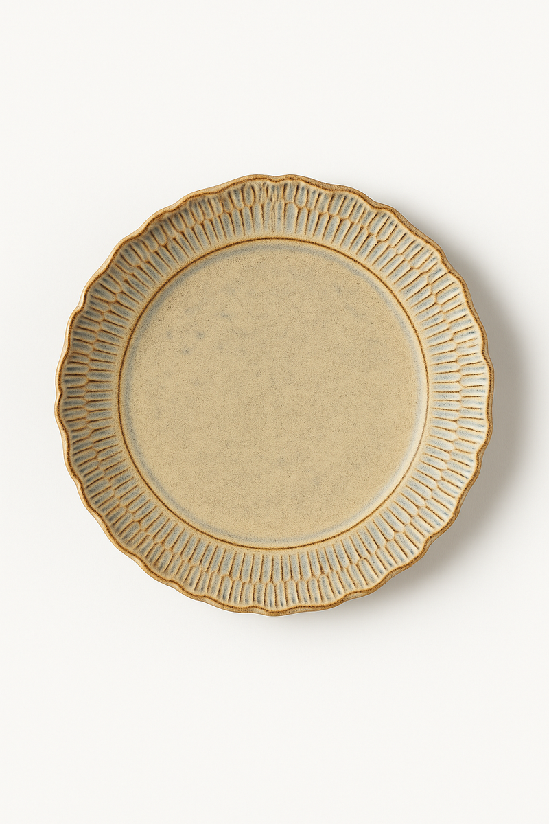 Assiettes plates ceramique relief retro style gastronomique