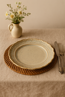 Assiettes plates ceramique relief retro style gastronomique