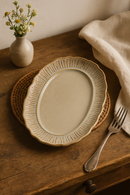 Assiettes plates ceramique relief retro style restaurant