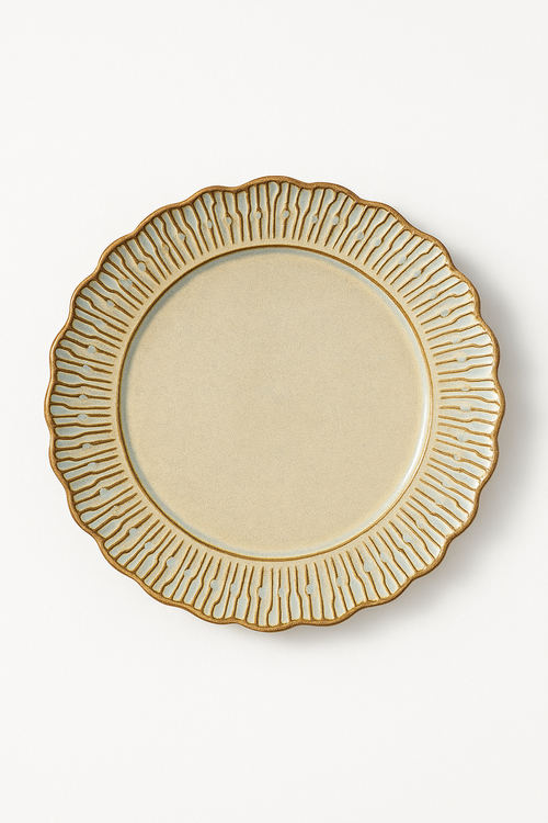 Assiettes plates céramique relief rétro style restaurant