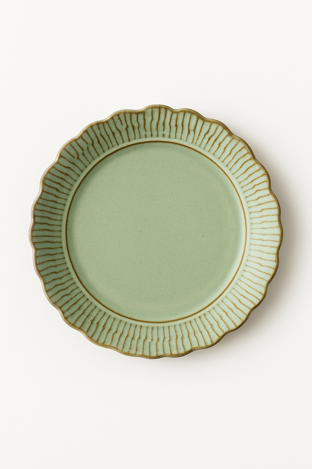 Assiettes plates céramique relief style rétro restauration - vue 2 sur 3