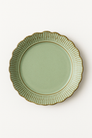Assiettes plates céramique relief style rétro restauration
