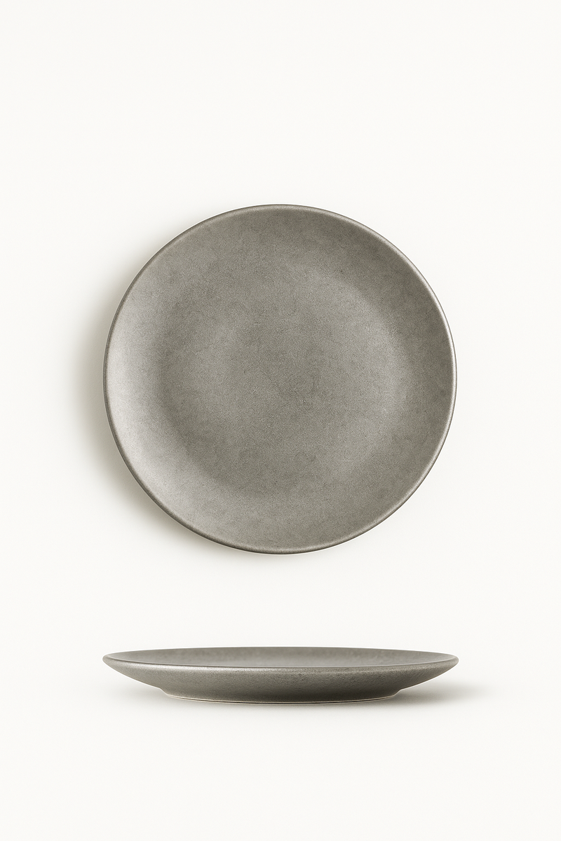Assiettes plates nordiques vintage acier inoxydable style minimaliste