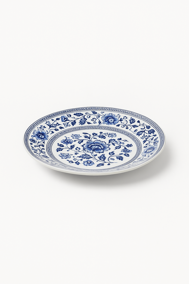 Assiettes poisson Jingdezhen motifs floraux 15 30 cm