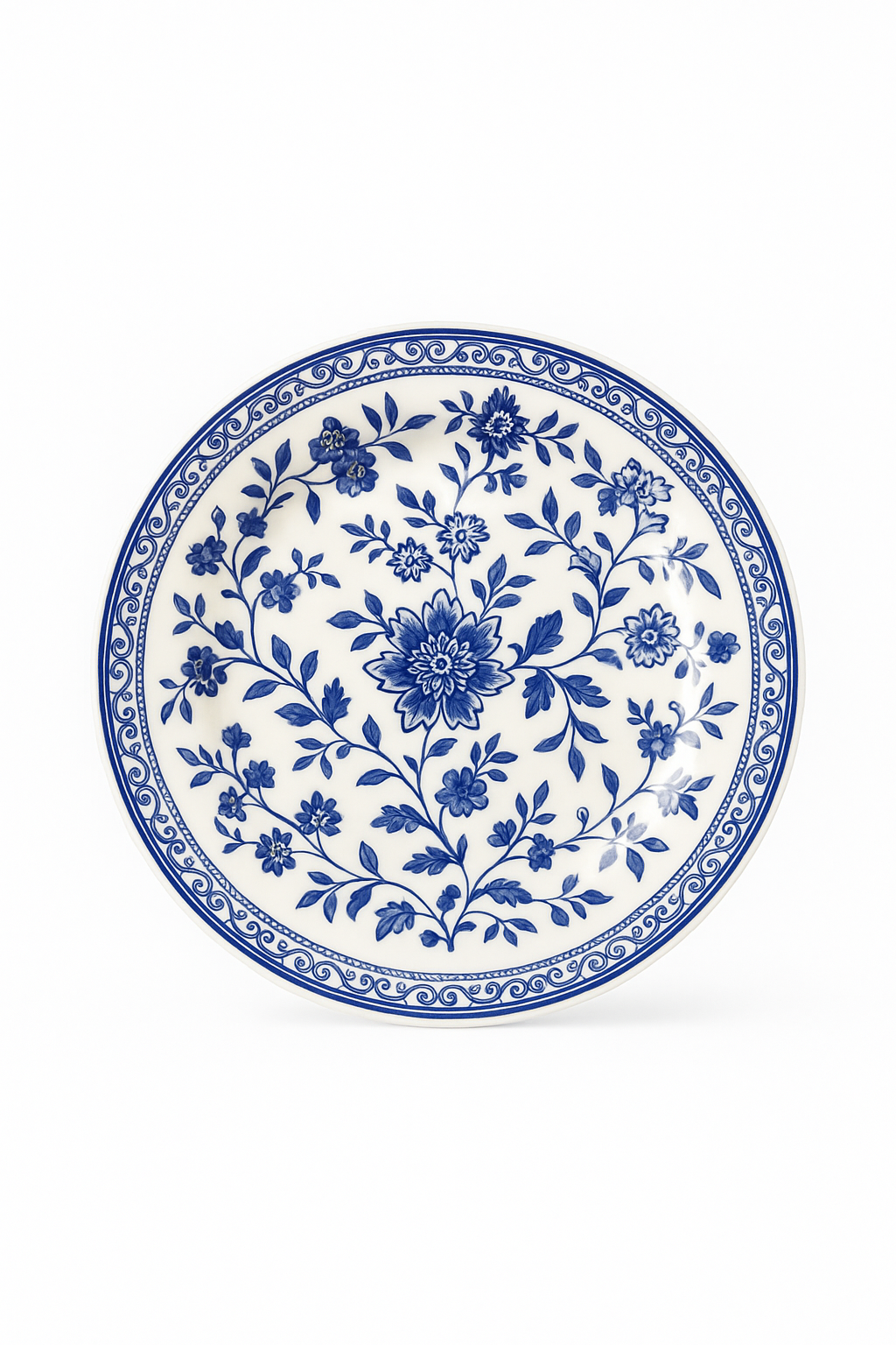 Assiettes poisson porcelaine jingdezhen motif floral chinois - vue 2 sur 2