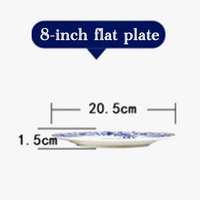 Assiettes porcelaine style chinois motifs floraux poisson