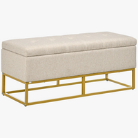 banc de rangement tapissé en lin housse rabattable pratique et élégant