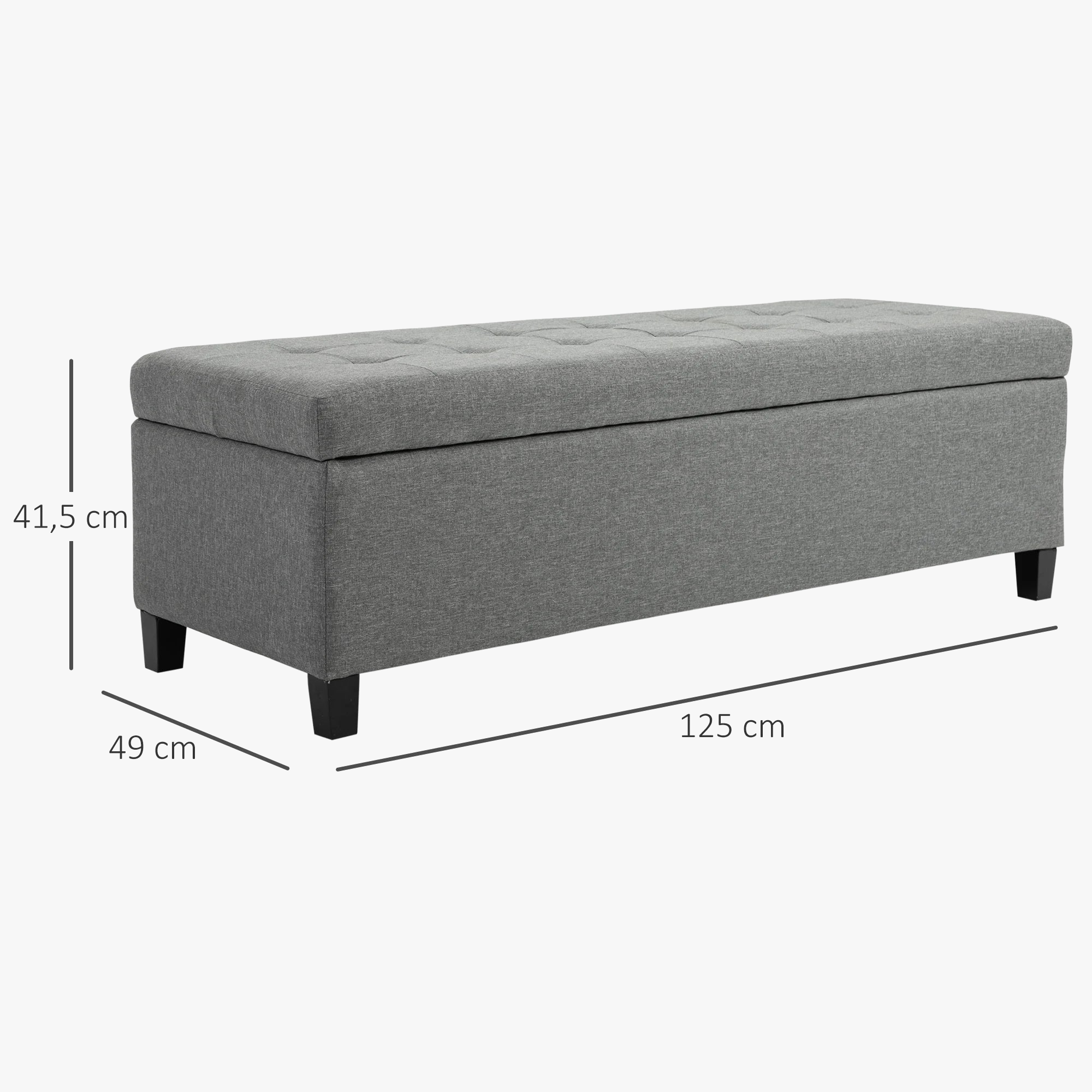 banc de rangement tapissé en lin housse rabattable pratique et élégant