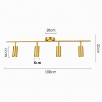 Barre spots LED en aluminium noir et doré Golden