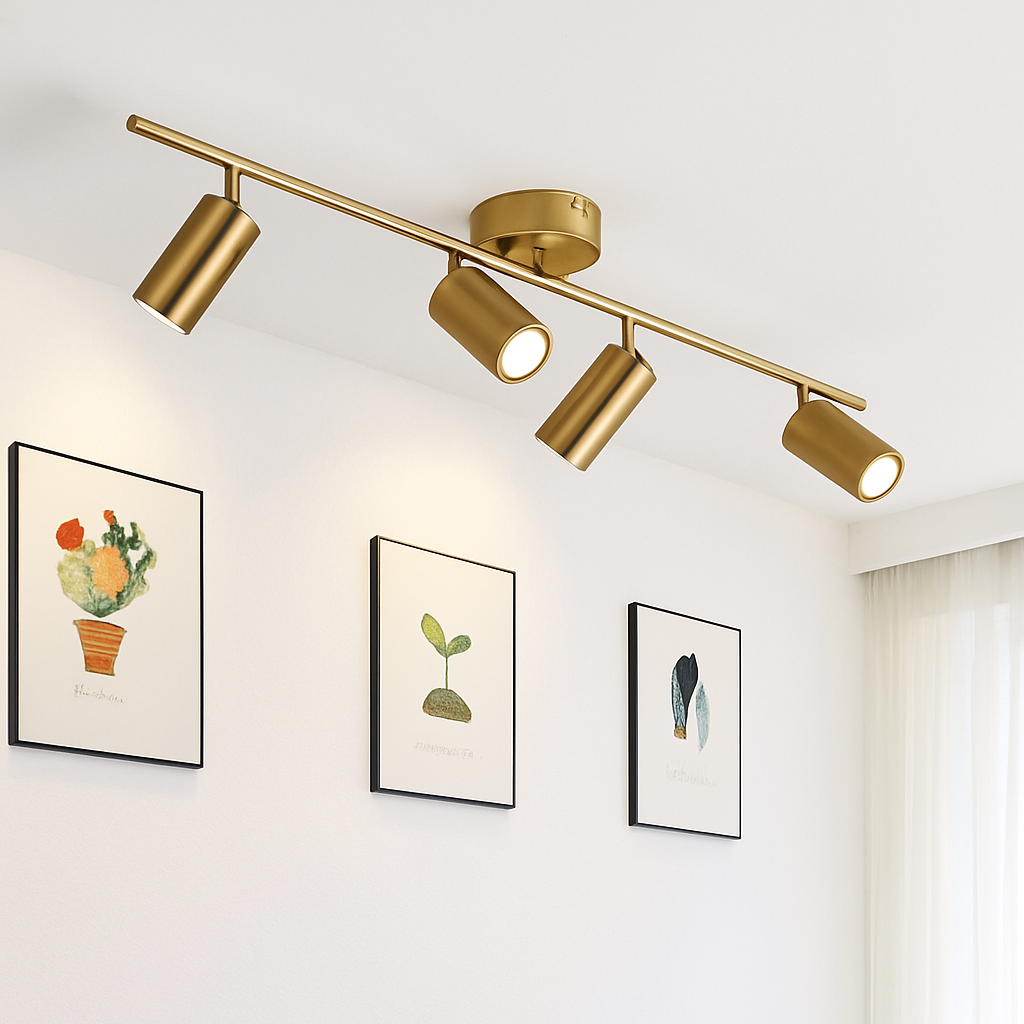 Barre spots LED en aluminium noir ou doré Mounted - vue 4 sur 7