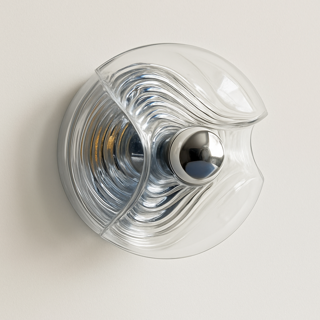 Bauhaus Glass Wall Lamp with the Effect on the Wall Clear Smoke Gray Amber Sconce Living Room Decorative Wall Light Hotel Aisle - vue 5 sur 9