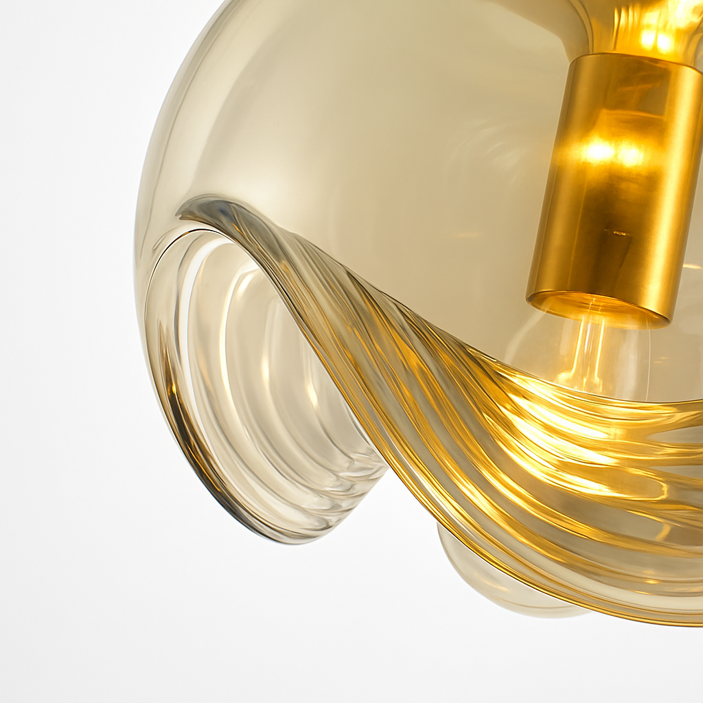 Bauhaus Glass Wall Lamp with the Effect on the Wall Clear Smoke Gray Amber Sconce Living Room Decorative Wall Light Hotel Aisle - vue 6 sur 9
