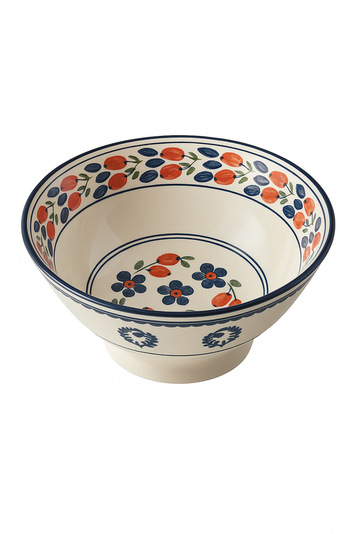 Bol à ramen japonais céramique motif floral 12l - vue 3 sur 2