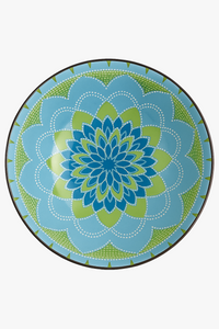 Set of 4 bohemian ceramic soup bowls, patterned 20 cm