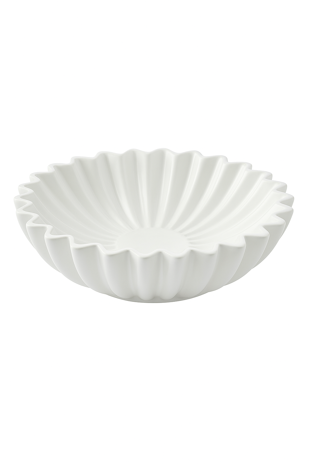Bol decoratif osier cannele volant pour salon - vue 2 sur 2