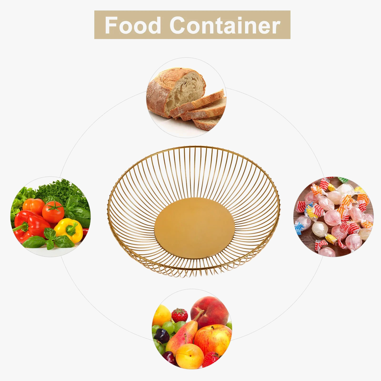 bol à fruits en fer forgé pour décoration et rangement de douceurs