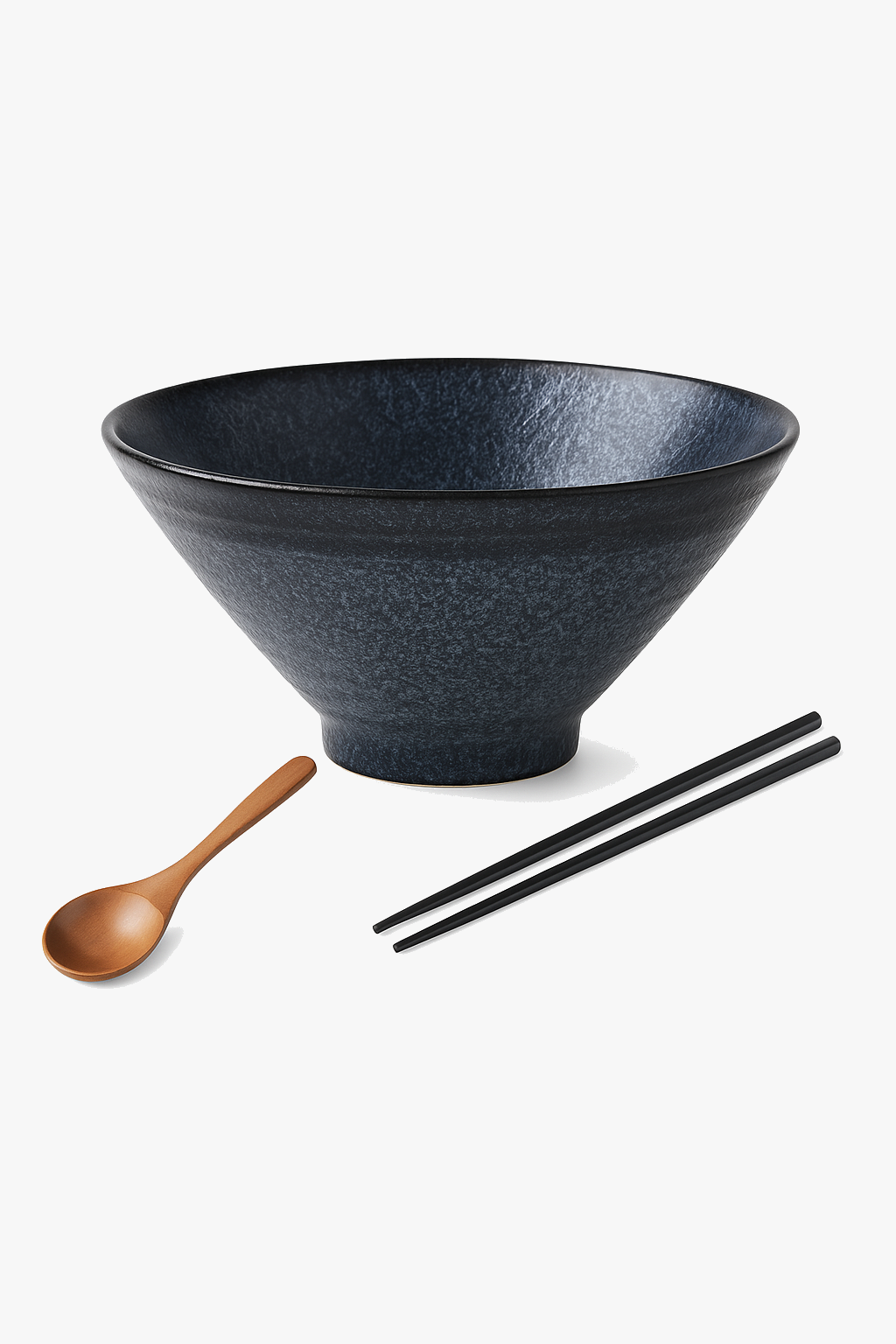 Japanese style ceramic ramen bowl with traditional patterns