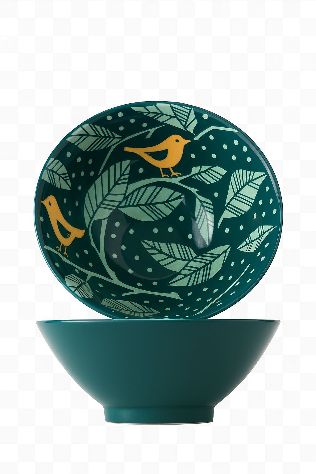 Bol ramen en céramique motif floral 1 2l - vue 2 sur 2