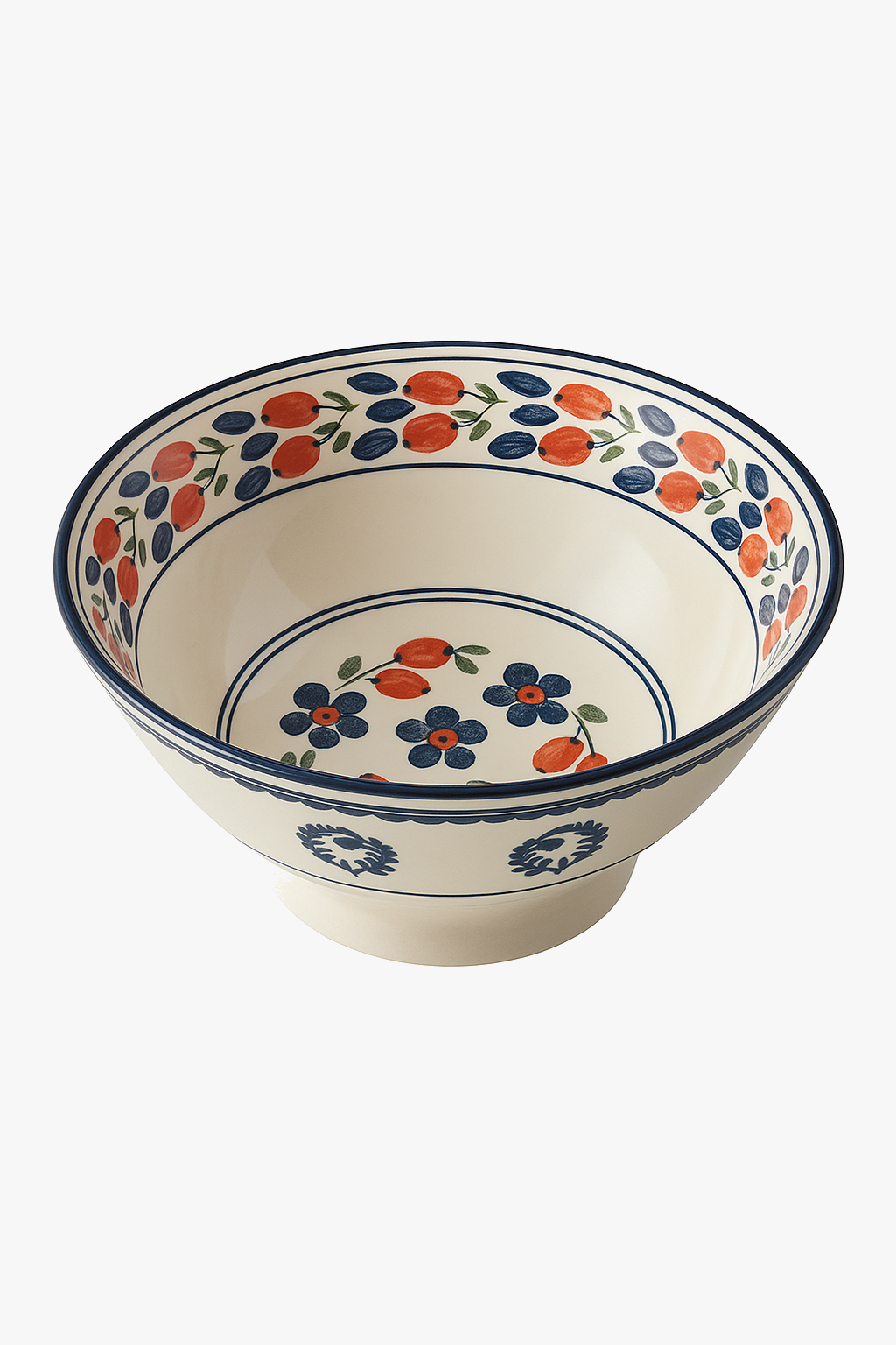 Japanese ramen bowl ceramic floral design 1.2l