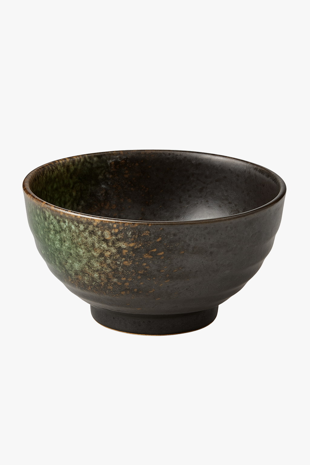 Original Japanese horn-style ceramic rice bowl