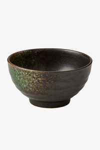 Original Japanese horn-style ceramic rice bowl