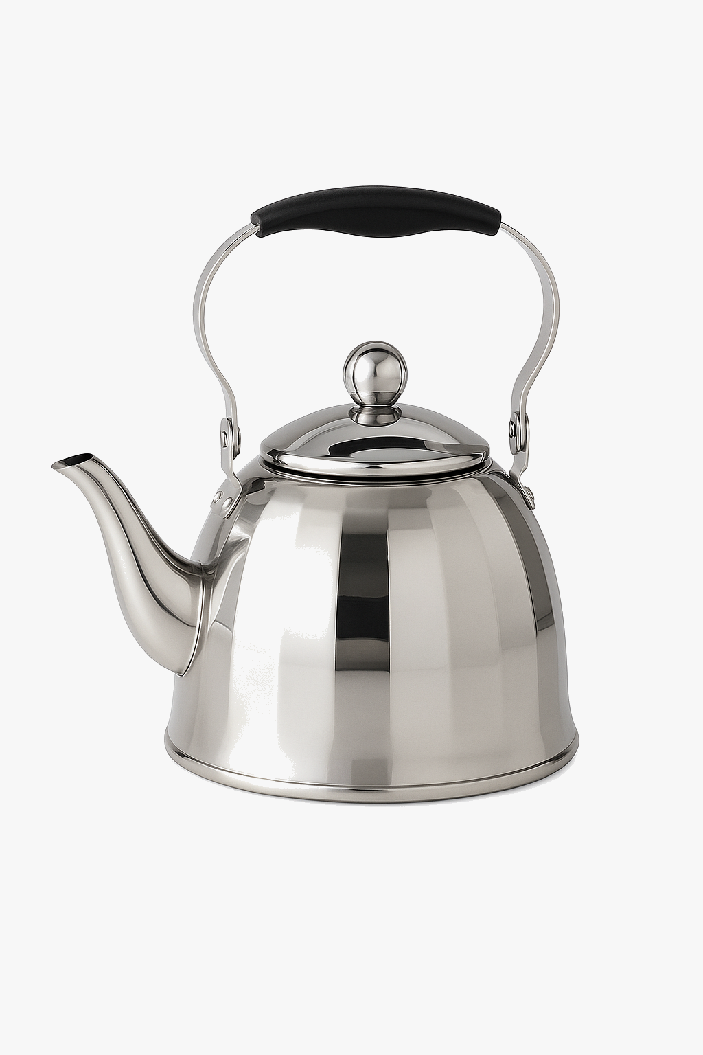 Stainless steel flower kettle with anti-scald handle and mirrored finish