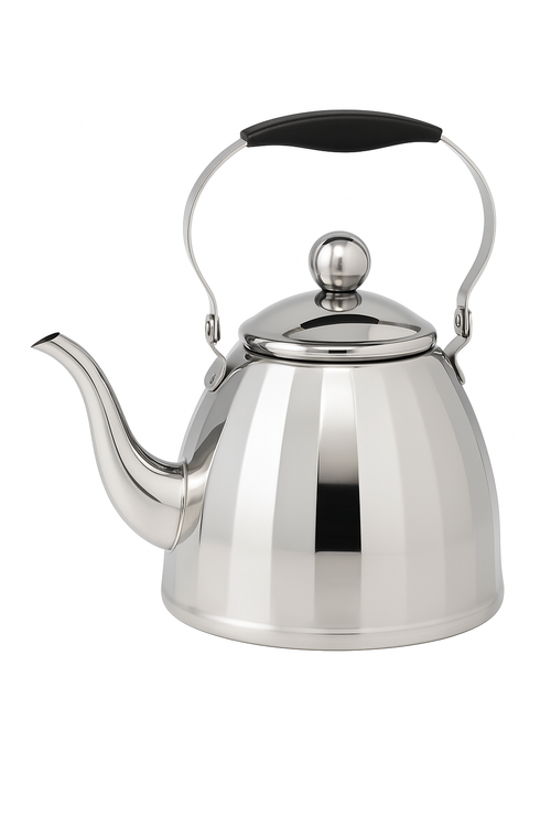 Bouilloire inox motif fleur infuseur amovible poignée isolante - vue 3 sur 2