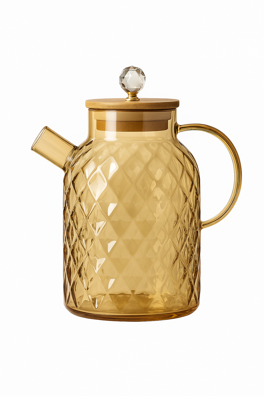 Bouilloire verre couvercle bambou filtre amovible infusions - vue 2 sur 2