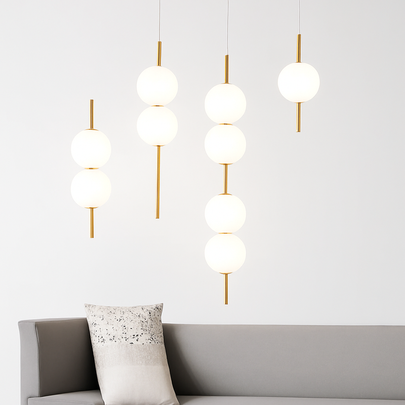 Boule de verre suspension pour chambre chevet lampe suspendue lustres de plafond éclairage moderne décoration entrée Luminaire Led