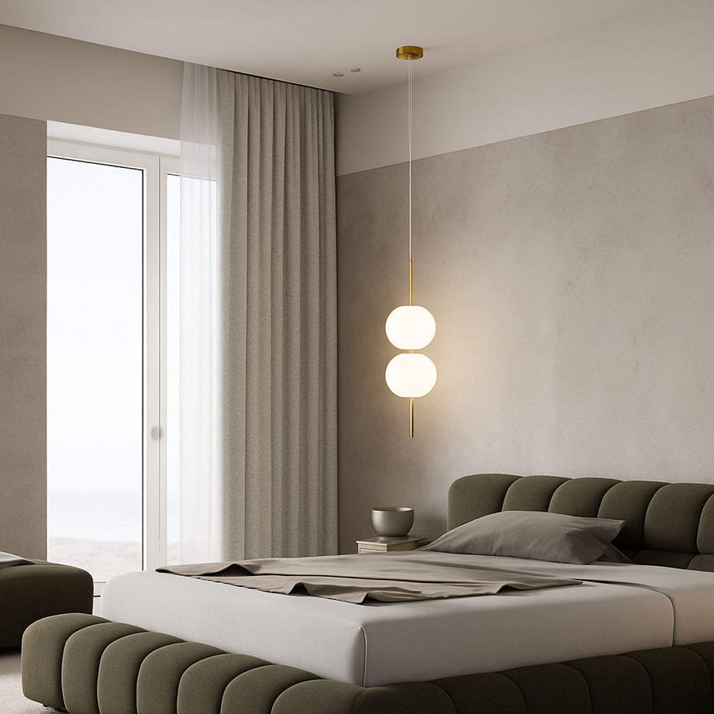 Boule de verre suspension pour chambre chevet lampe suspendue lustres de plafond éclairage moderne décoration entrée Luminaire Led - vue 4 sur 10