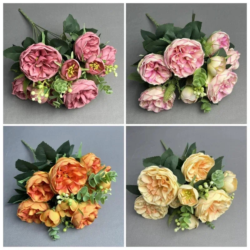 bouquet de pivoines artificielles pour mariage et décoration élégante