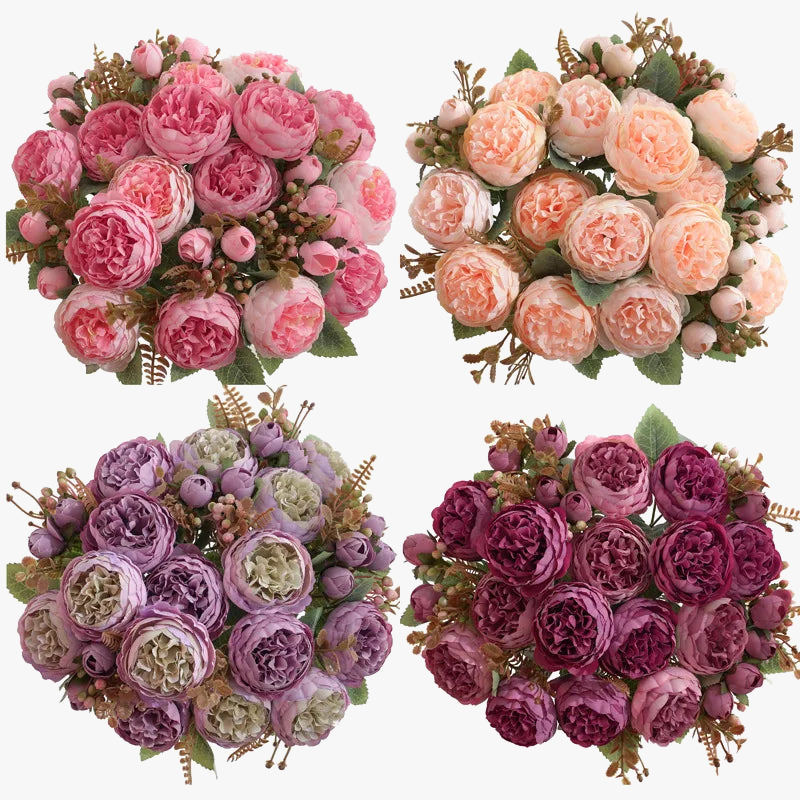bouquet de pivoines en soie pour décoration artificielle