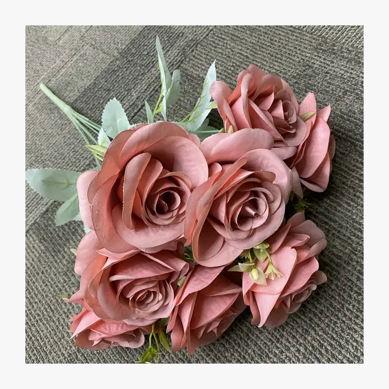 bouquet de roses artificielles en soie décoration florale élégante