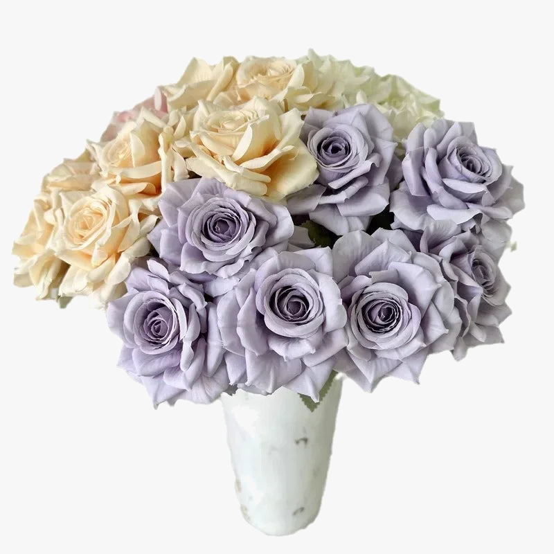 bouquet de roses artificielles en soie pour décoration festive