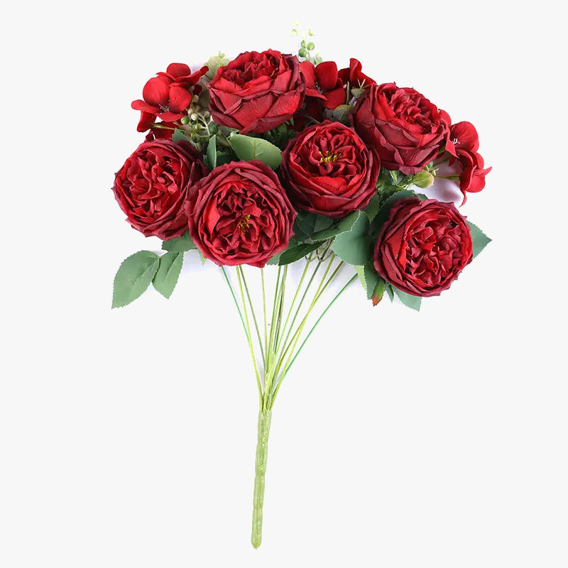 bouquet de roses artificielles en soie pour décoration intérieure