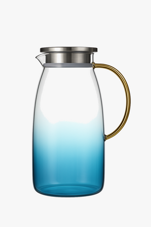Floral large capacity borosilicate glass water bottle