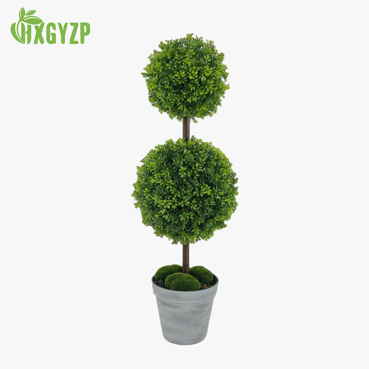 buisson artificiel en pot double boule décoratif pour intérieur et extérieur