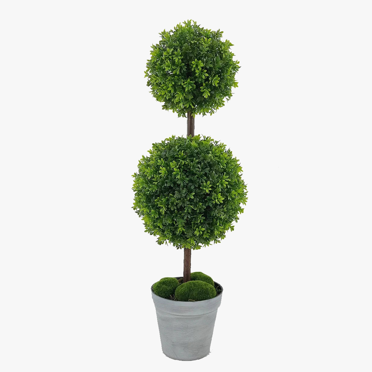 buisson artificiel en pot double boule décoratif pour intérieur et extérieur