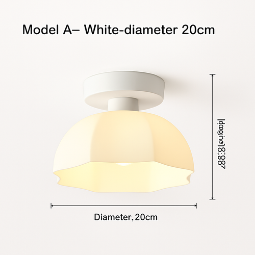 Céramique verre Led couloir plafonnier pour allée couloir vestiaire balcon nordique E27 acrylique lustre reste luminaires - vue 14 sur 23