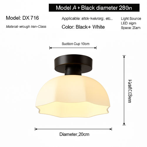 Céramique verre Led couloir plafonnier pour allée couloir vestiaire balcon nordique E27 acrylique lustre reste luminaires - vue 24 sur 23