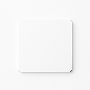 Cache prise plate en acier blanc mat bords arrondis