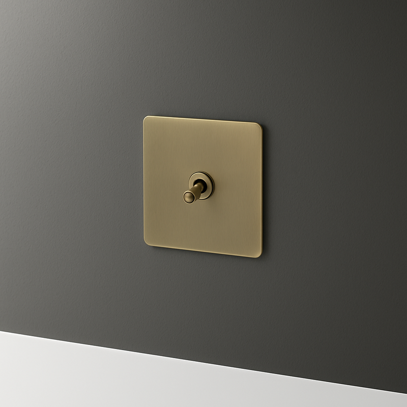 Cache prise plate en acier bronze vieilli bords arrondis