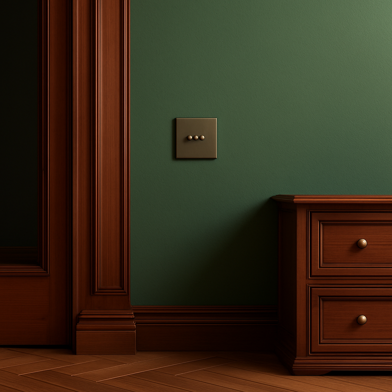 Cache prise plate en acier bronze vieilli bords arrondis