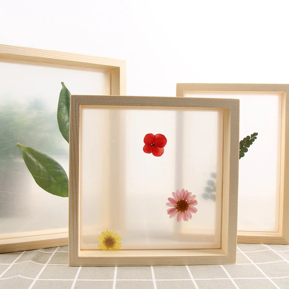 cadre photo vintage en bois et plastique transparent pour décoration intérieur