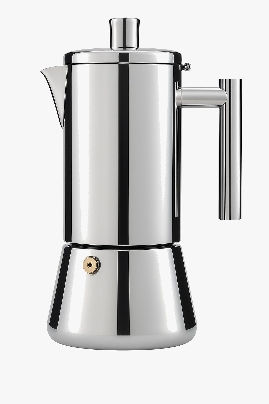 Modern stainless steel Italian stovetop coffee maker for induction by Easyworkz