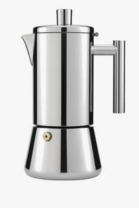 Modern stainless steel Italian stovetop coffee maker for induction by Easyworkz
