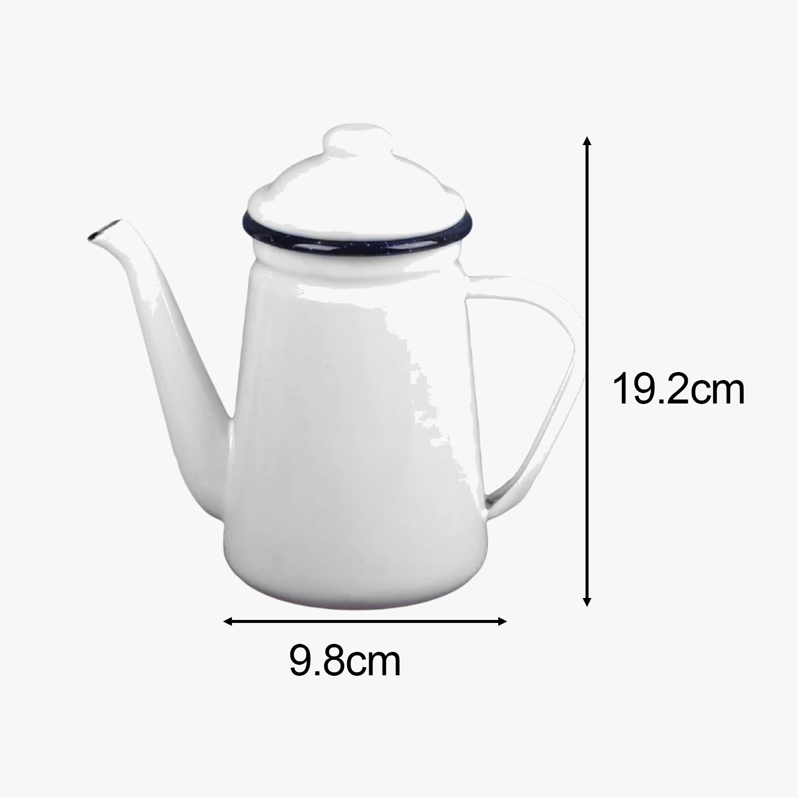 Vintage enamel coffee pot 1.1l with sturdy handle